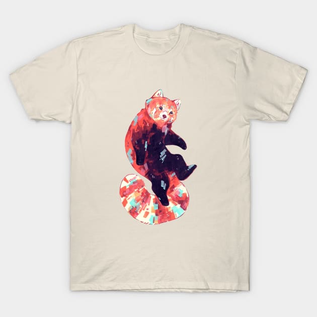 Red panda T-Shirt by karo.line.art